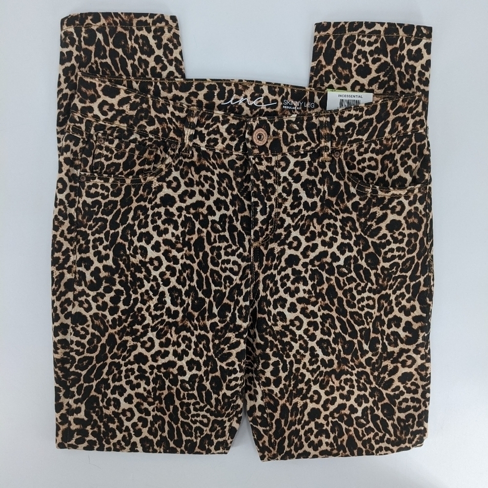 INC INTERNATIONAL CONCEPTS Leopard Skinny Pants